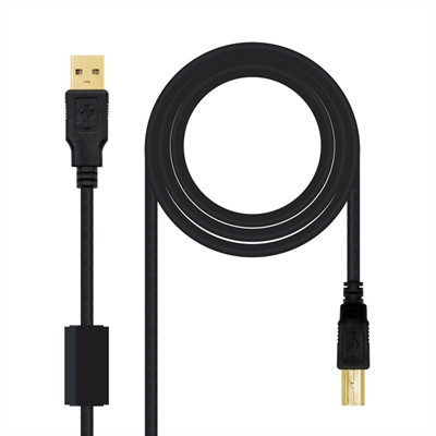Cable USB 20 Impresora con Ferrita Negro 2 0 m